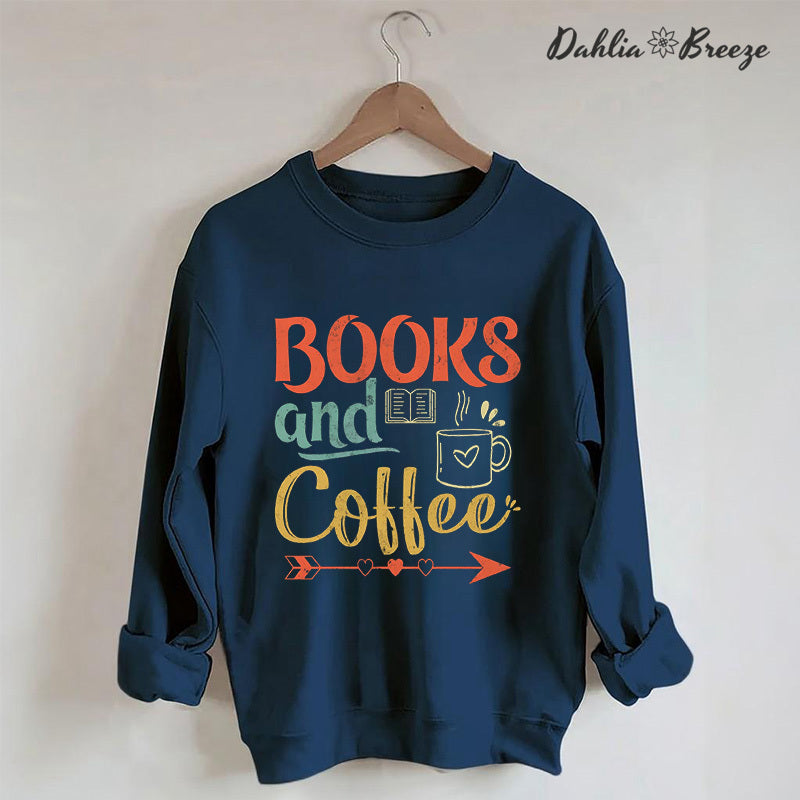 Sweat-shirt bookish café et livre vintage