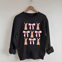 Sweat-shirt Joyeuses Pâques avec nœud en forme de lapin