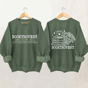 Booktrovert Definition Funny Floral Book Sweatshirt