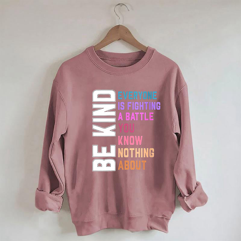 Sweat-shirt Be Kind à imprimé lettre