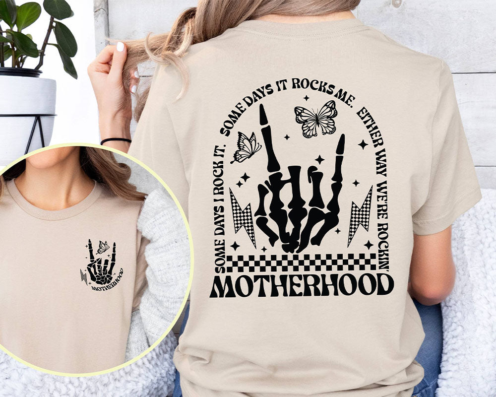 Funny Motherhood Rock Skeleton T-shirt