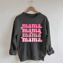 Cute Heart Mama Print Sweatshirt