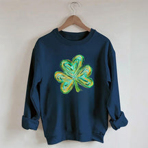 Cute St Patricks Four Leaf Clover Sweatshirt