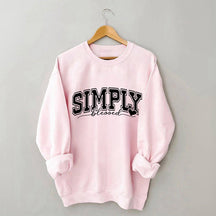 Simply Blessed Letter Print Sweatshirt