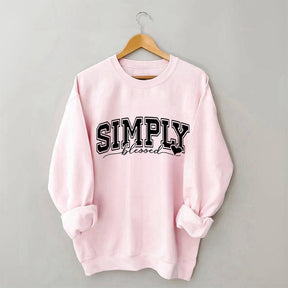 Simply Blessed Letter Print Sweatshirt