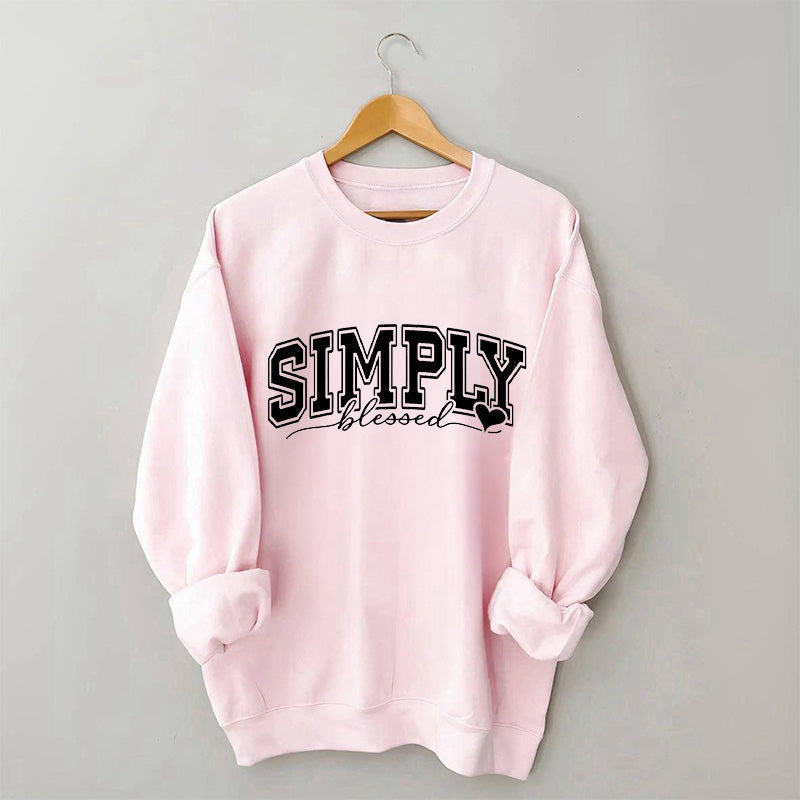 Sweat-shirt Simply Blessed à imprimé lettre