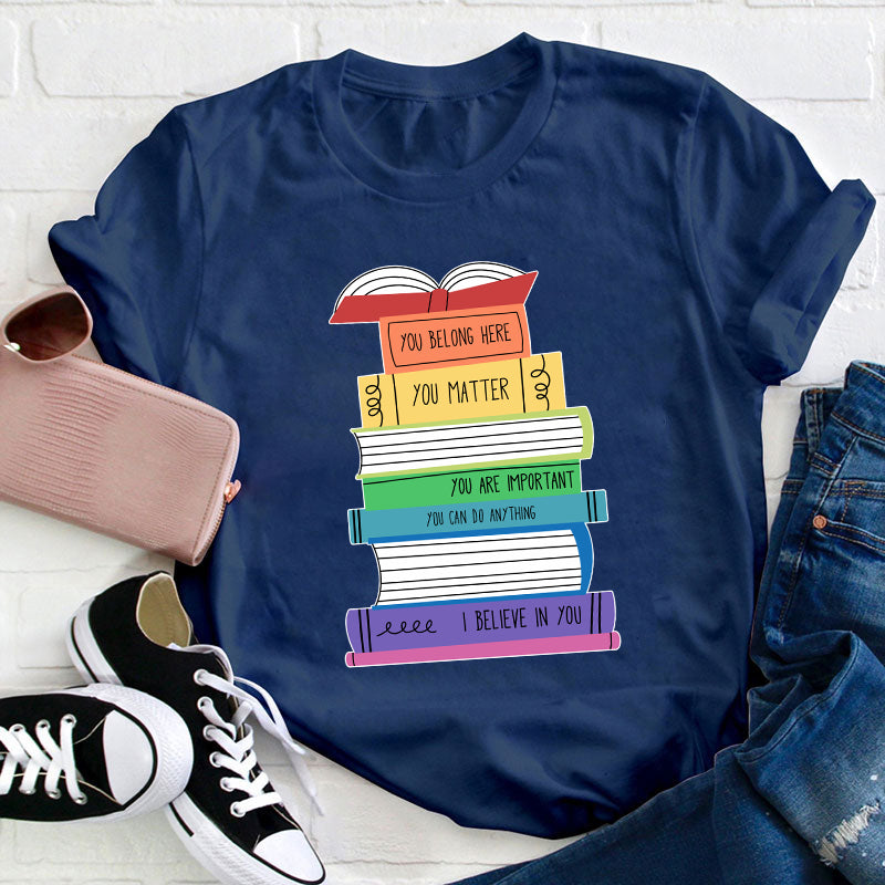 Positive Colorful Books T-shirt