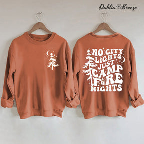 Camp Life Tree And Letter Print Sweatshirt