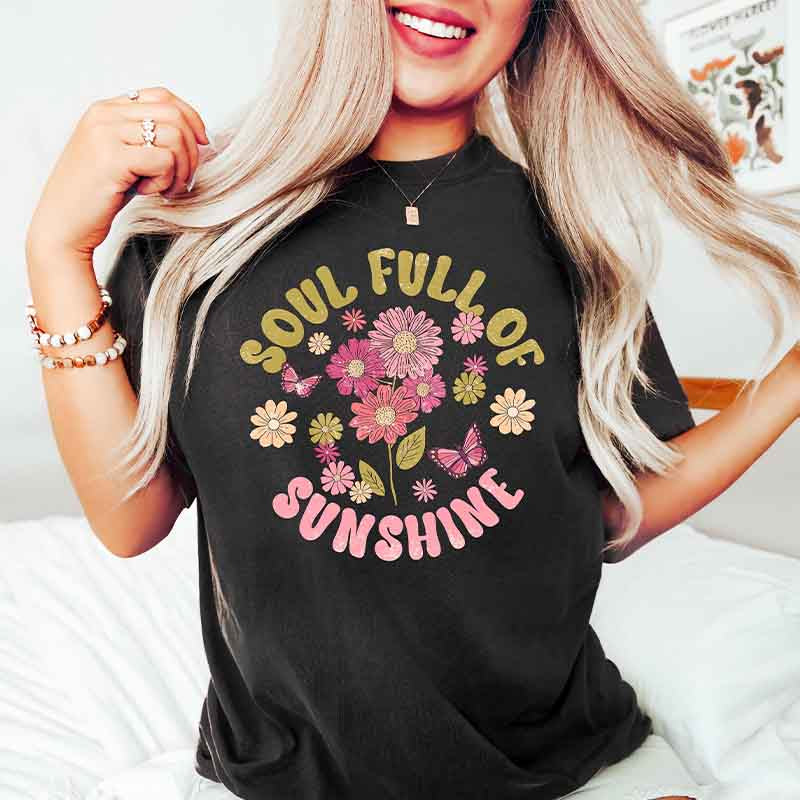 Soul Full of Sunshine Cute Flower T-shirt