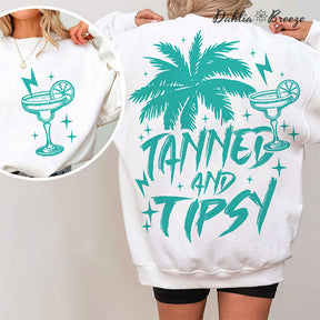 Tanned and Tipsy Retro Summer Sweatshirt