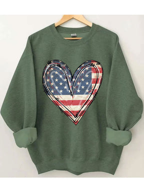 America Flag Heart Sweatshirt