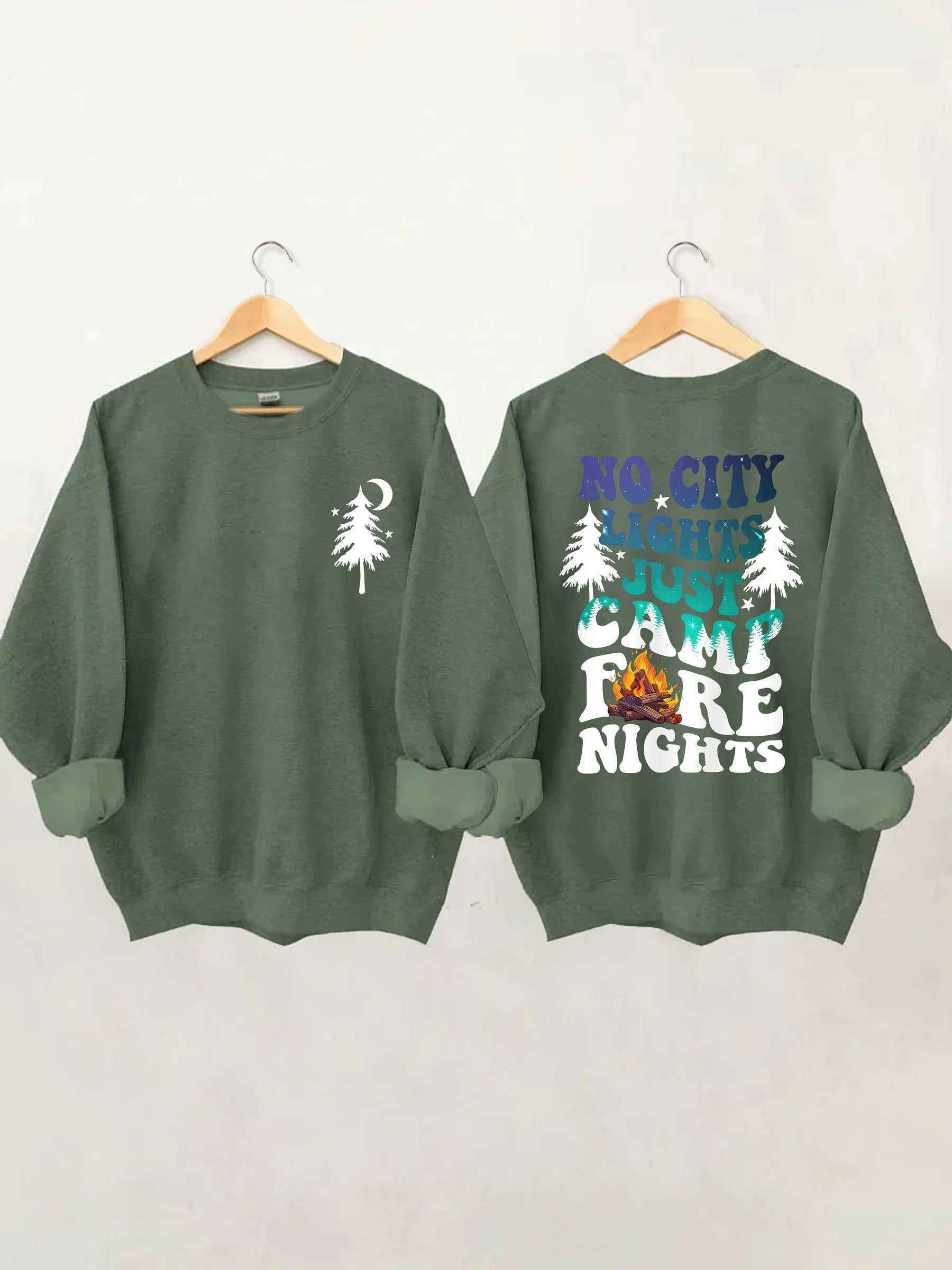 No City Lights Just Camp Fire Nights Sweatshirt