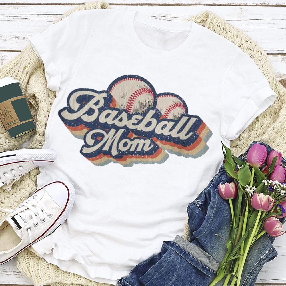 Baseball Mom Print T-shirt