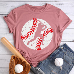 T-shirt à col rond et imprimé baseball