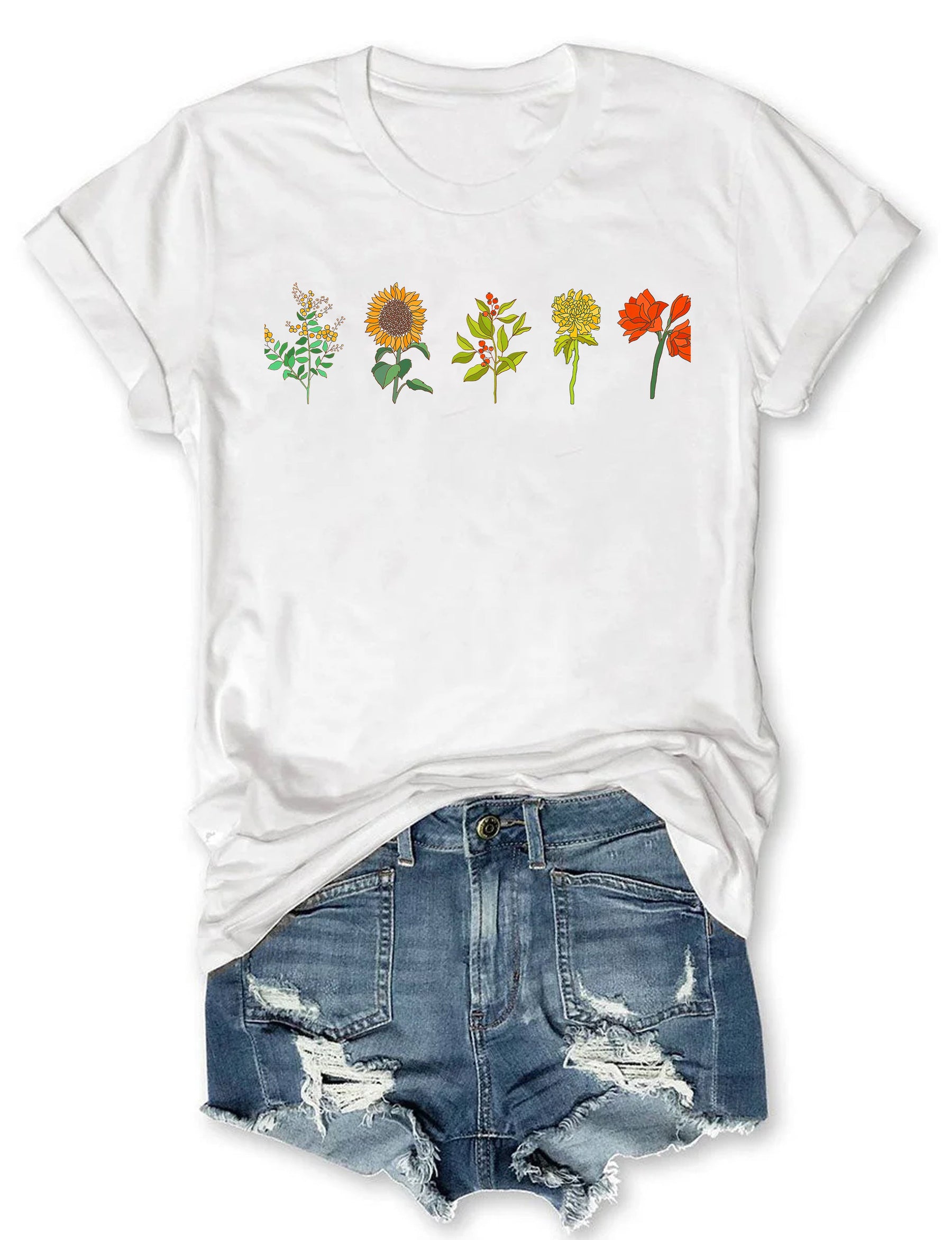 T-shirt Boho Tournesol