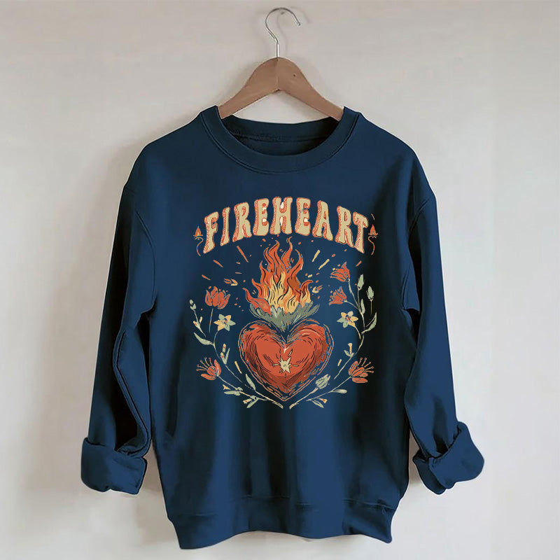 Sweat-shirt Vintage Fire-heart Fantasy Reader