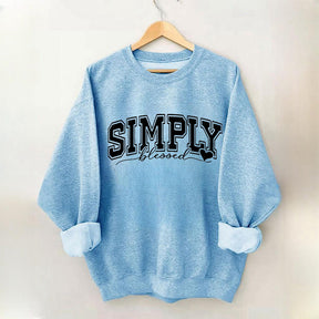 Simply Blessed Letter Print Sweatshirt