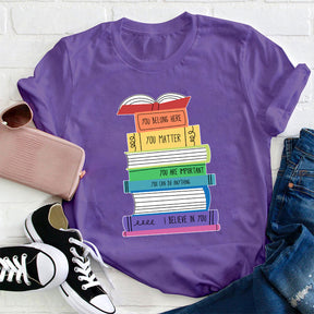 Positive Colorful Books T-shirt