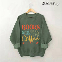 Sweat-shirt bookish café et livre vintage