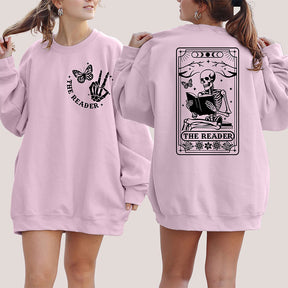 The Reader Tarot Card Skeleton Reading Sweatshirt