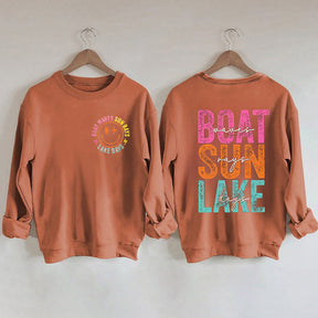 Boat Waves Sun Rays Lake Days Sweatshirt