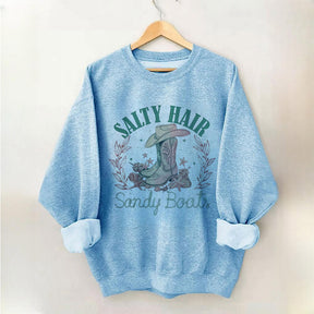 Salt Hair Sandy Boots Cowgirl Sweatshirt