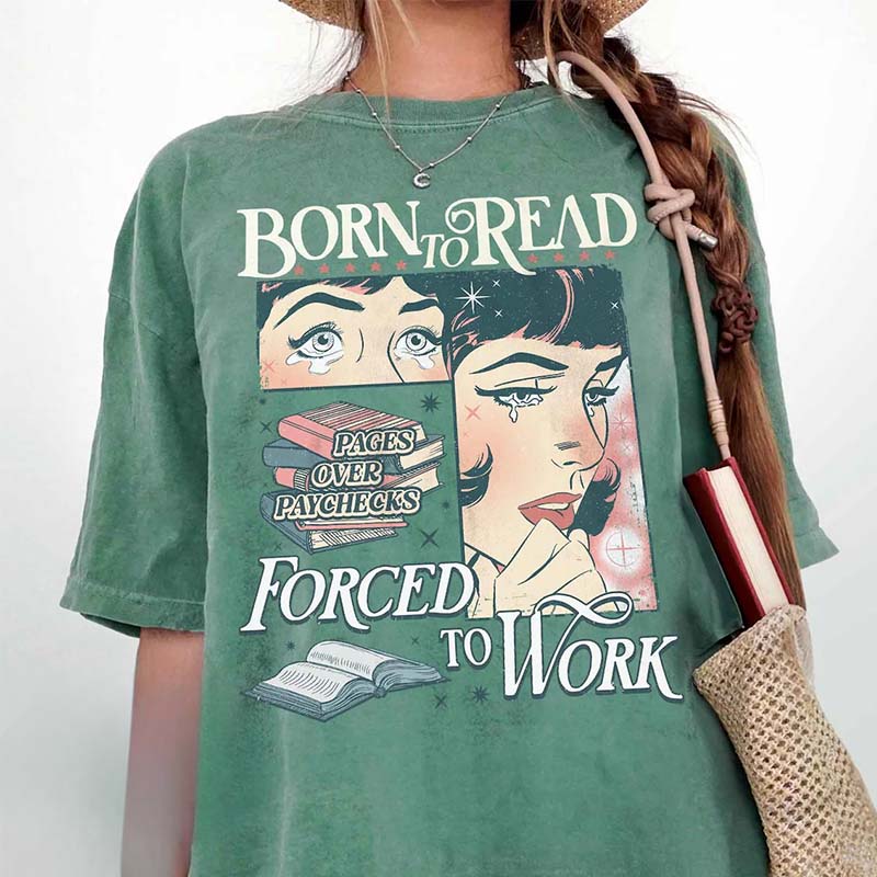 Born To Read Bookish Funny Dark Romance T-shirt