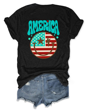 Smiling American Flag T-shirt