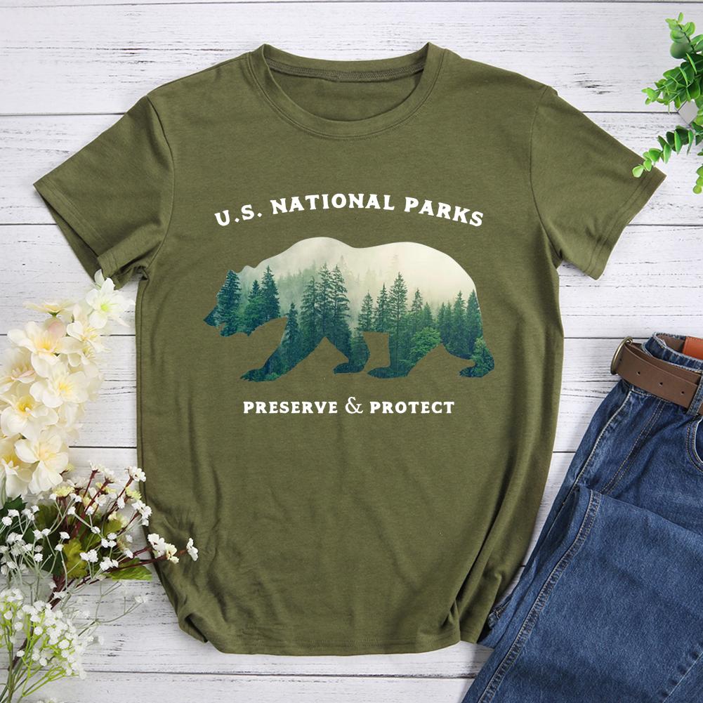 Vintage National Park Bear Hiking T-shirt