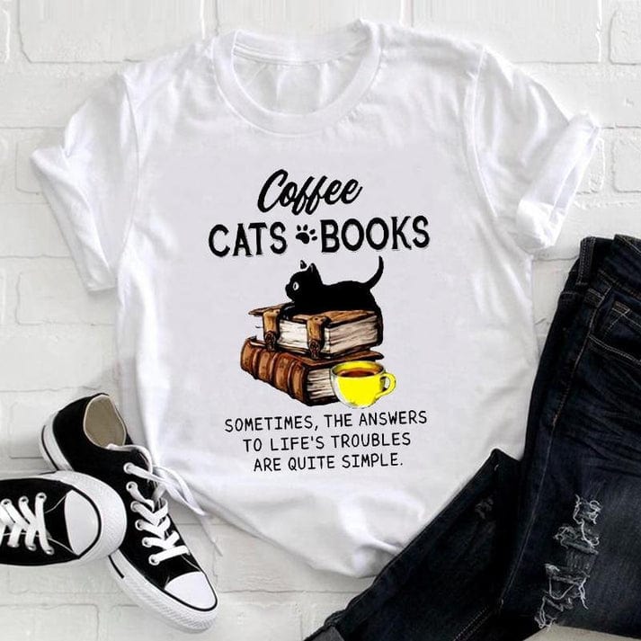 Coffee Cats And Books T-shirt