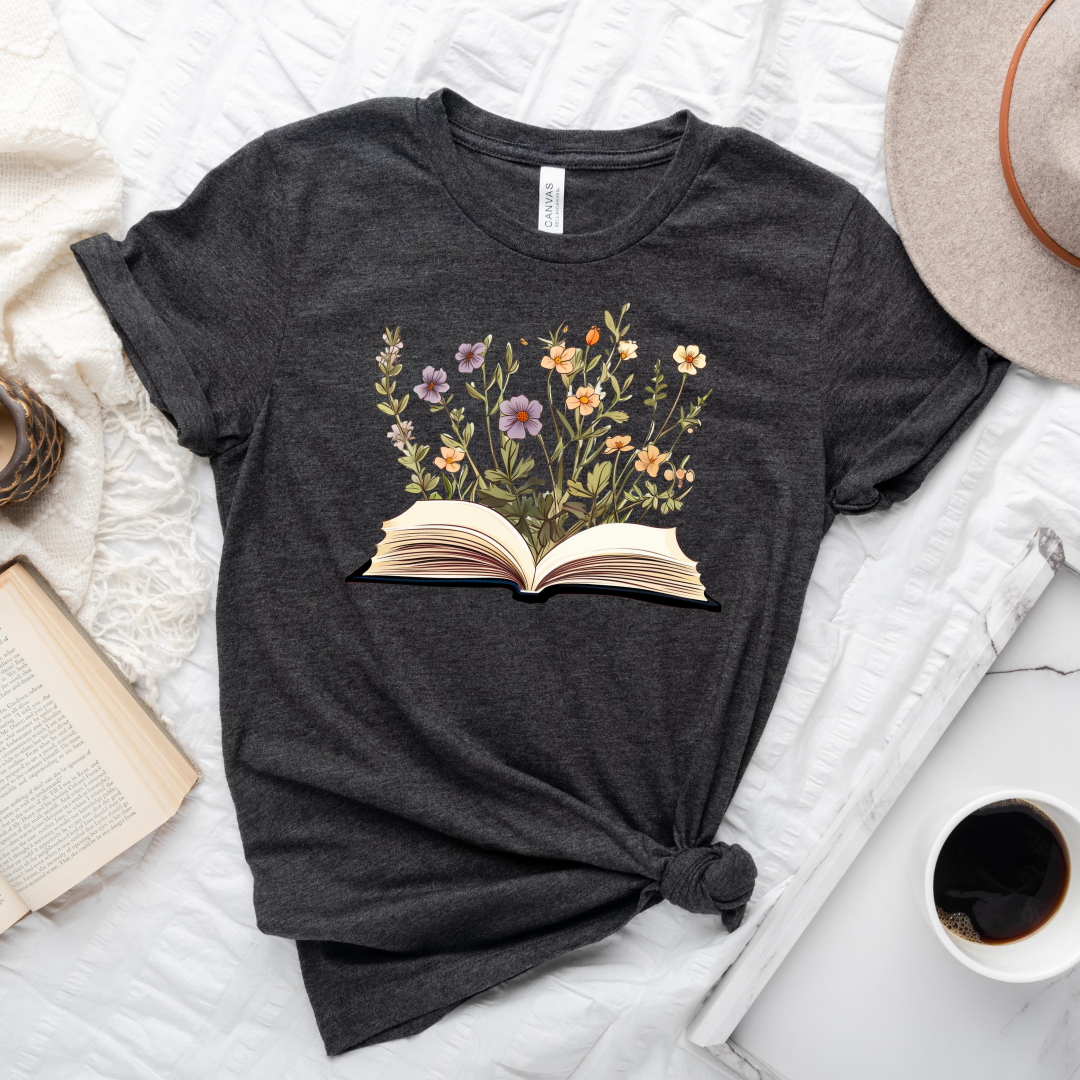 Open Book Flowers T-shirt