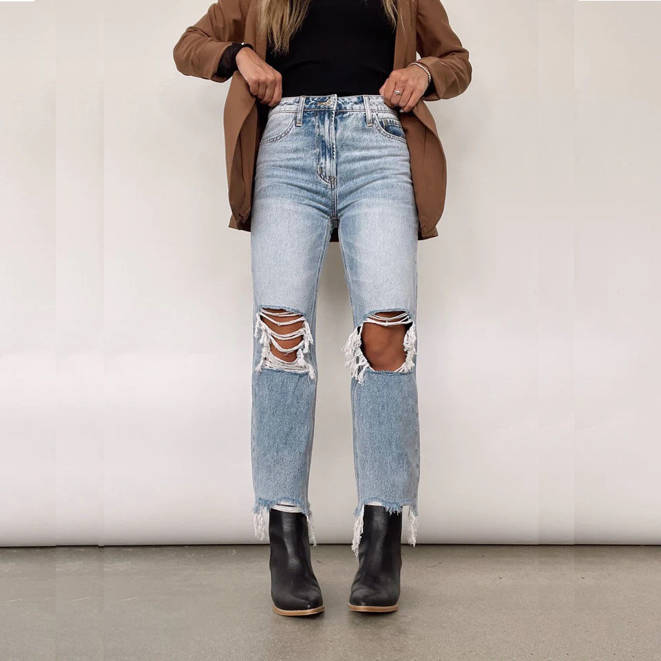 Vintage High-Waisted Ripped Jeans