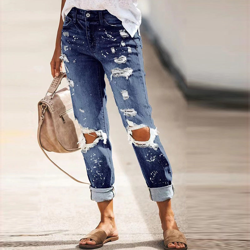 Street Hipster Ripped Jeans