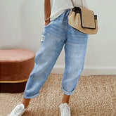 Lace-Up Elasticated Casual Jeans