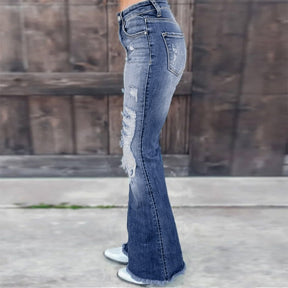 High Waist Retro Stretchy Flare Jeans