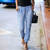 Elastic Waist Casual Loose Jeans