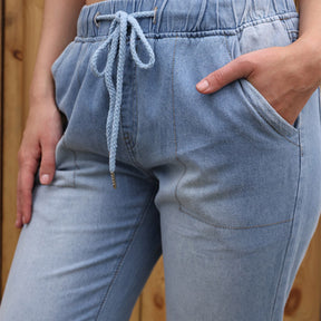 Elastic Waist Casual Loose Jeans