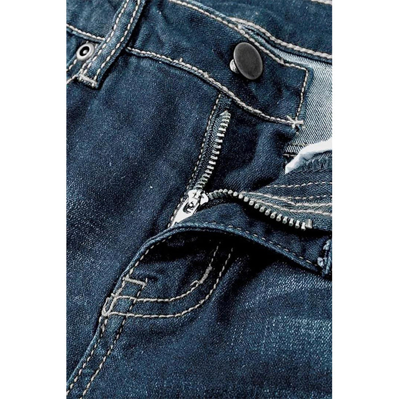 Vintage zerrissene Jeans mit Knöpfen