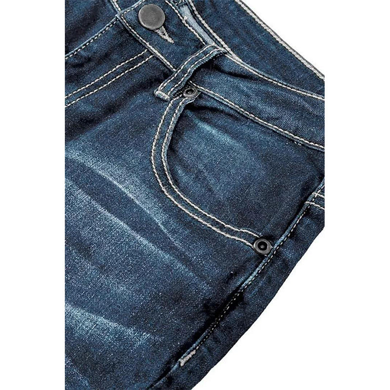 Vintage zerrissene Jeans mit Knöpfen