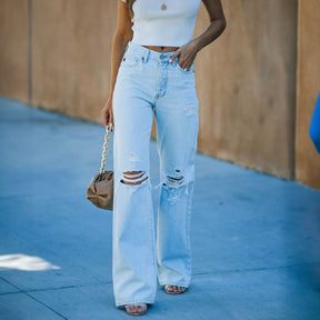 90s Vintage Ripped Flare Jeans