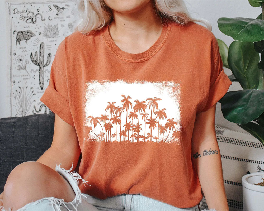 Vintage Nature Palm Trees Silhouette T-shirt