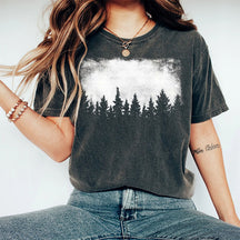 Vintage Nature Pine Forest Silhouette T-shirt