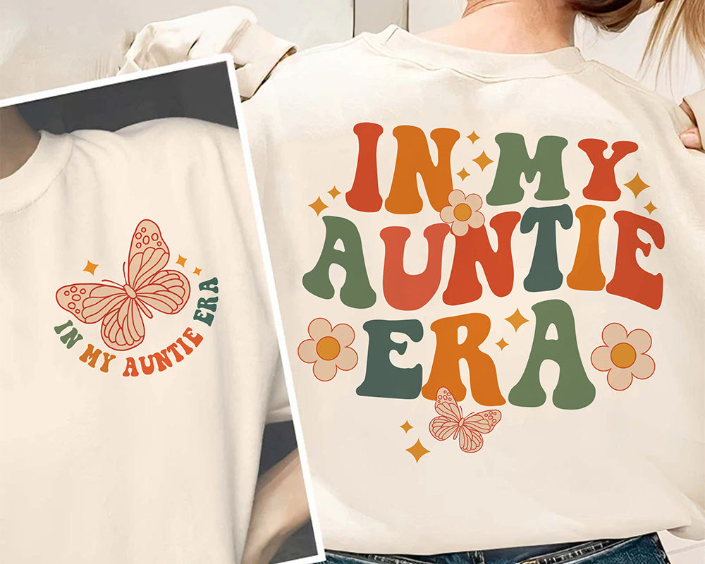 In My Auntie Era Butterfly Print Sweatshirt