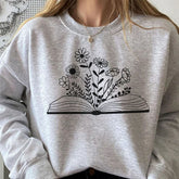 Wildflower Book Reading Crewneck Sweatshirt