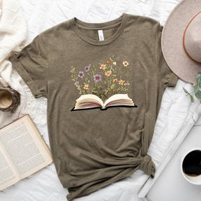 Open Book Flowers T-shirt