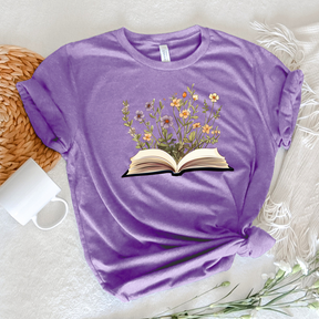 Open Book Flowers T-shirt