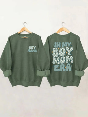 In My Boy Mom Era Trendy Crewneck Sweatshirt