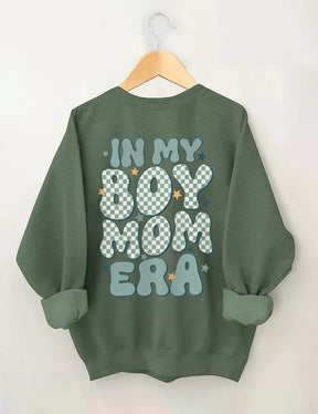 In My Boy Mom Era Trendy Crewneck Sweatshirt