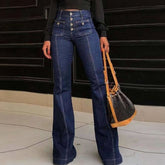 Jean skinny taille haute avec boutons