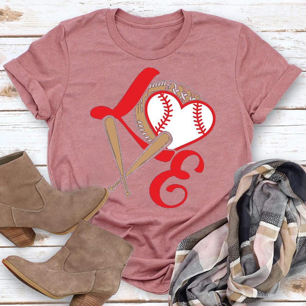 T-shirt coeur de baseball